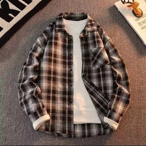 Long Sve Men's irt 2025 Spring New Sle Cool Retro Japenese Large Size Collar